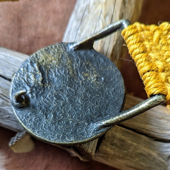 Vintage Boho Western Macrame With Indian Head Buckle Belt - Picture 5 of 10